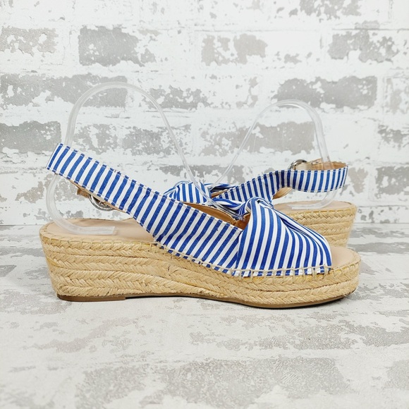 Franco Sarto Shoes - NEW Franco Sarto Pixie Blue White Slingback Wedge Sandals D102